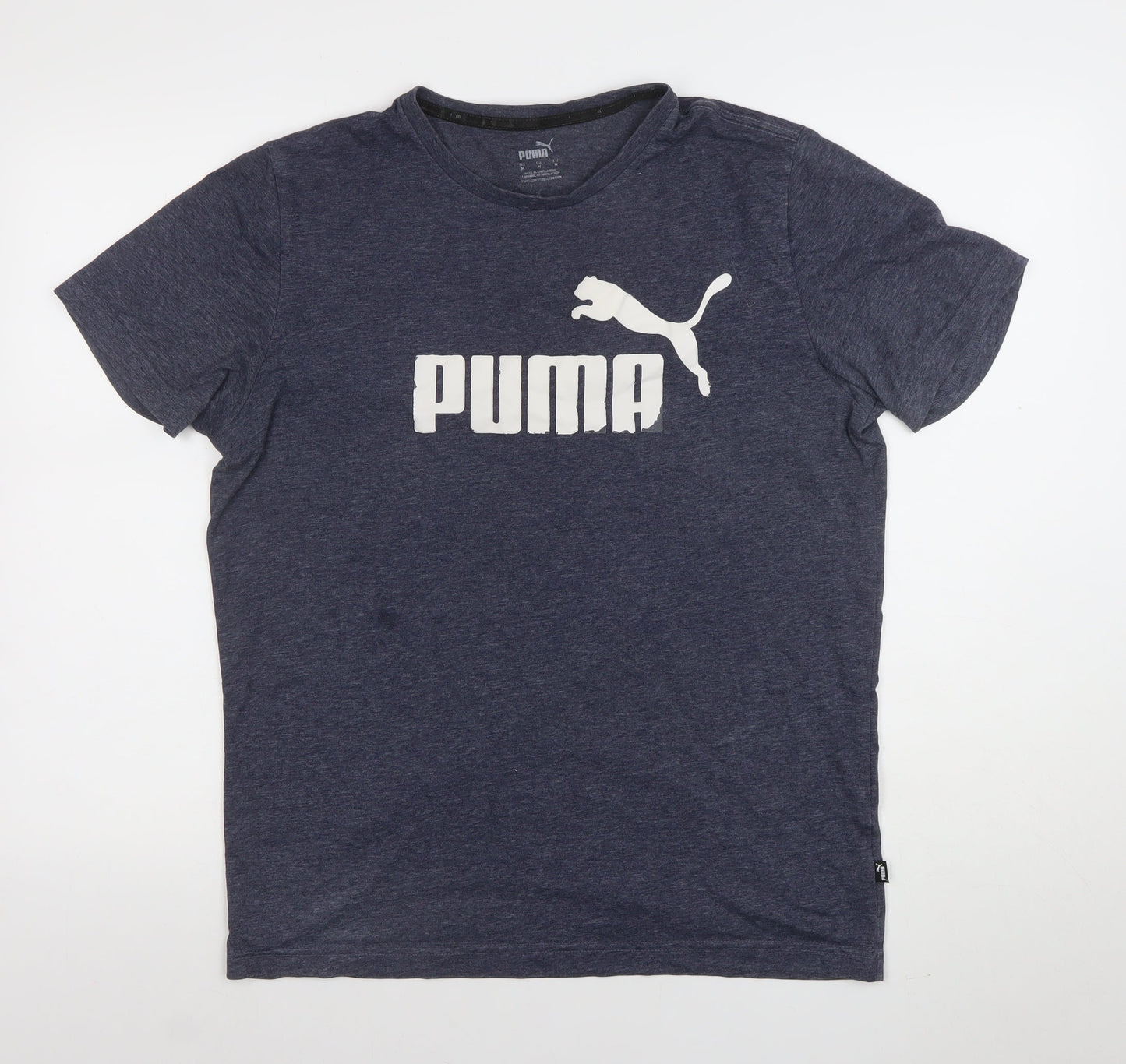 Puma Men Blue Regular Fit Crew Neck Short Sleeve Sports T-Shirt M
