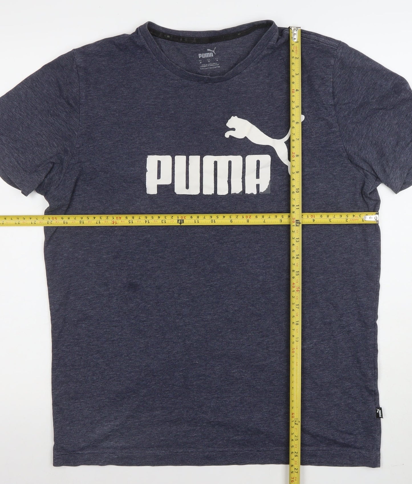 Puma Men Blue Regular Fit Crew Neck Short Sleeve Sports T-Shirt M