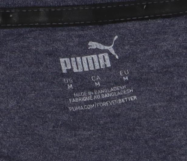 Puma Men Blue Regular Fit Crew Neck Short Sleeve Sports T-Shirt M