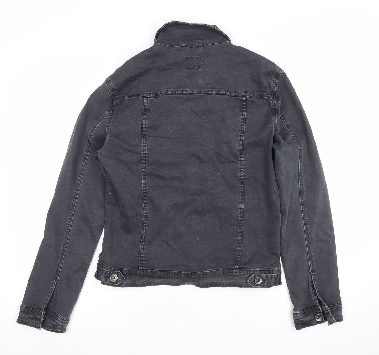 Voggo Women Black Denim Cotton Jacket XL Classic Casual