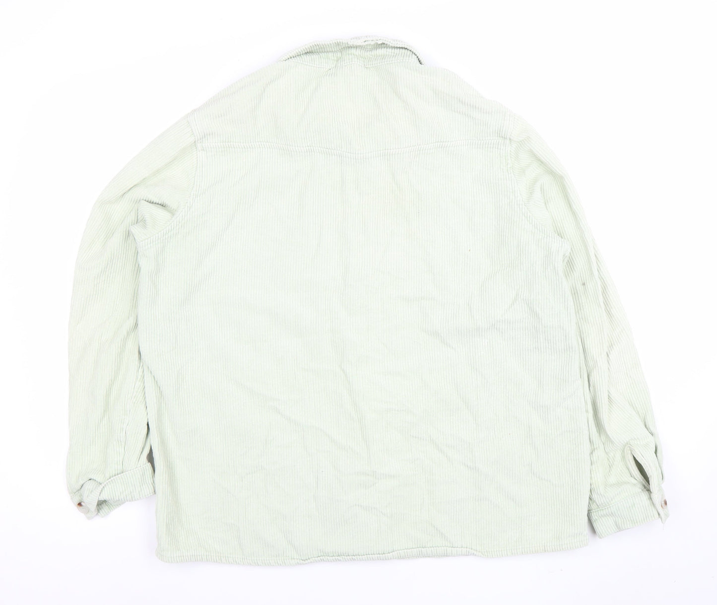 PrettyLittleThing Women Green Corduroy Shirt Jacket Size 10 Cotton