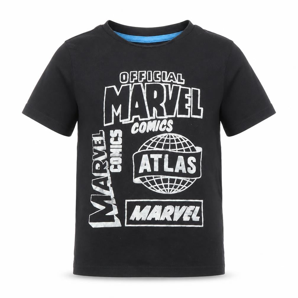 Marvel Boys Black 5-6 Years Short Sleeve Cotton Graphic T-Shirt