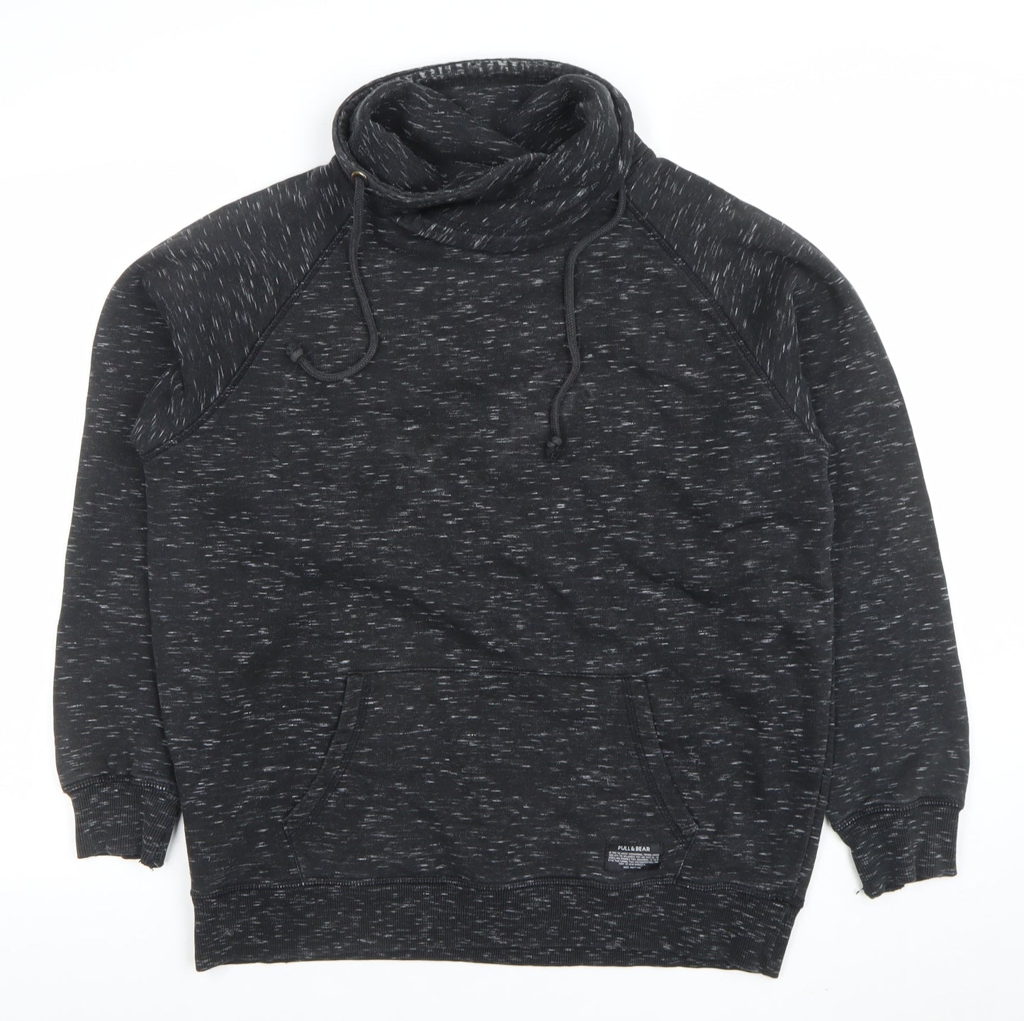 Pull & Bear Men's Black High Neck Pullover Sweatshirt Size M