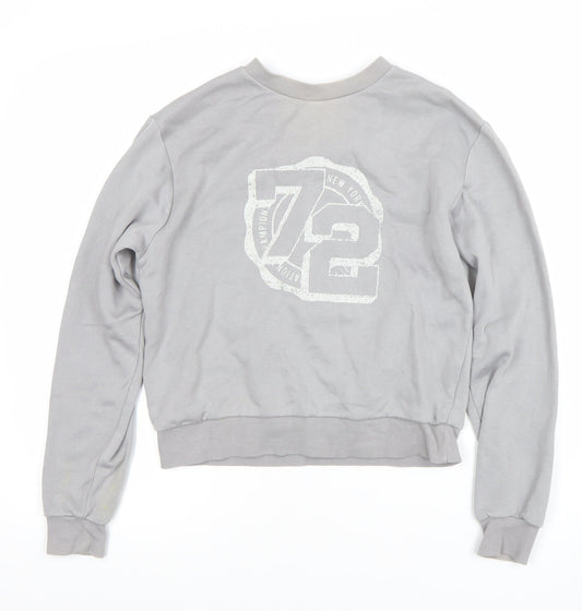H&M Divided Women's Grey XS Pullover Sweatshirt with Graphic Print