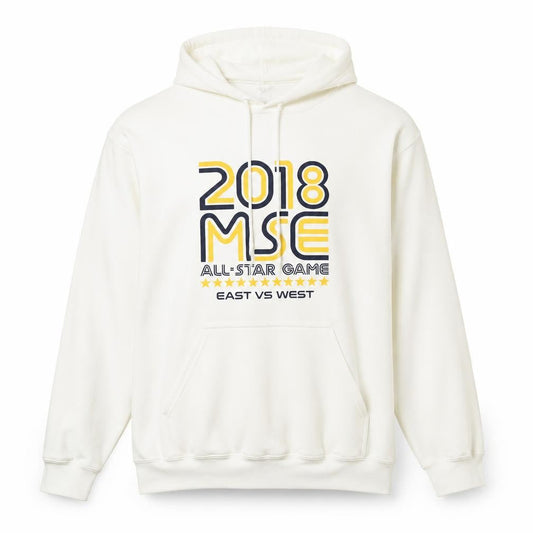 Gildan Men's White XL Pullover Hoodie 2018 MSE All-Star Graphic Sportswear