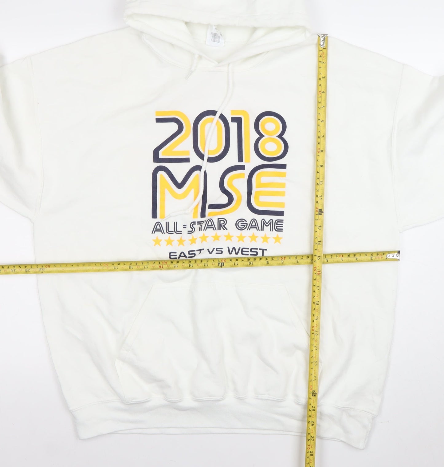 Gildan Men's White XL Pullover Hoodie 2018 MSE All-Star Graphic Sportswear