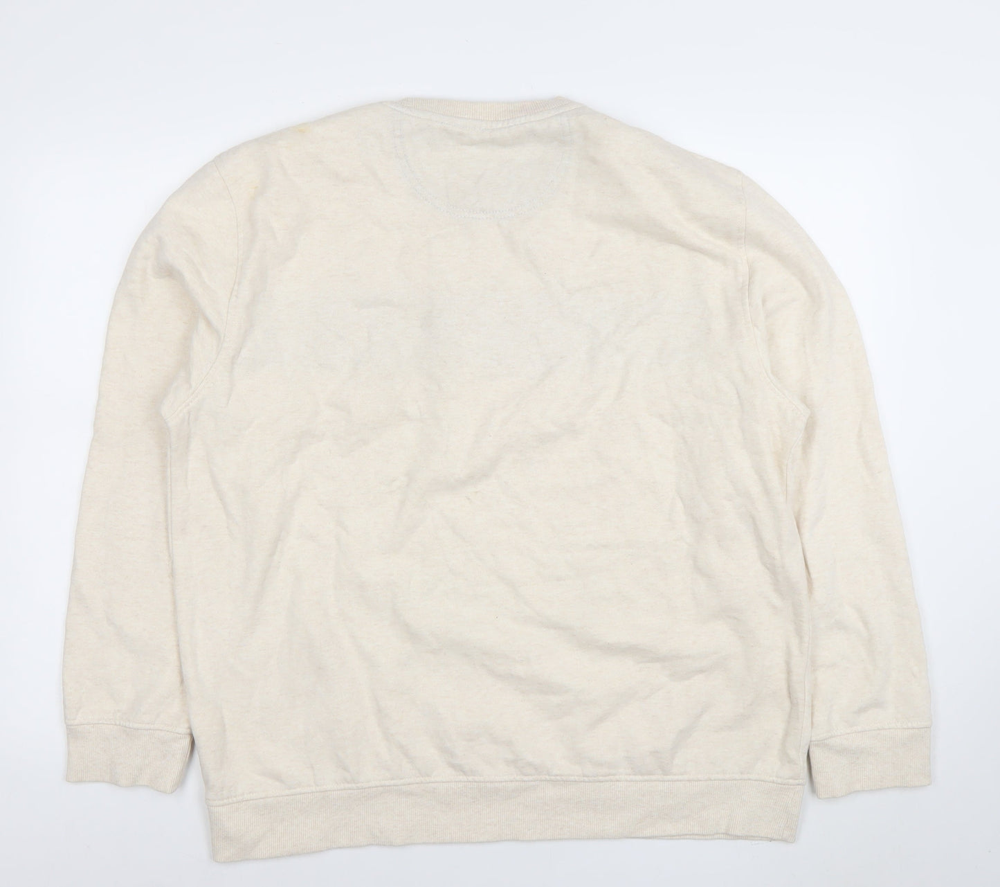 IZOD Men's Beige XL Crew Neck Striped Sweatshirt Classic Pullover