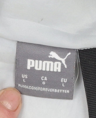 Puma Womens Grey Hooded Puffer Jacket Size 14 Lined Lightweight