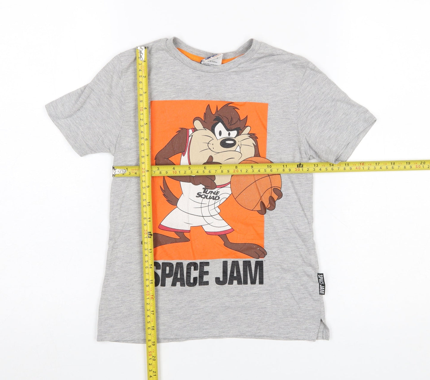 Primark Boys Grey Space Jam T-Shirt 6-7 Years Short Sleeve Tune Squad Tee