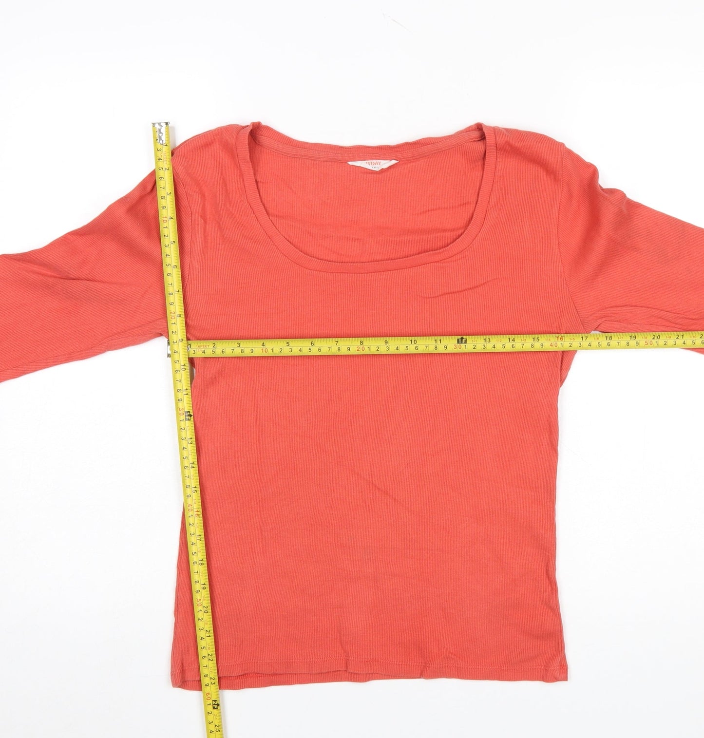 John Lewis ANYDAY Womens Orange Long Sleeve Jersey T-Shirt Size L