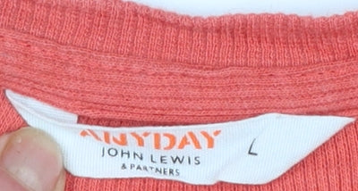 John Lewis ANYDAY Womens Orange Long Sleeve Jersey T-Shirt Size L