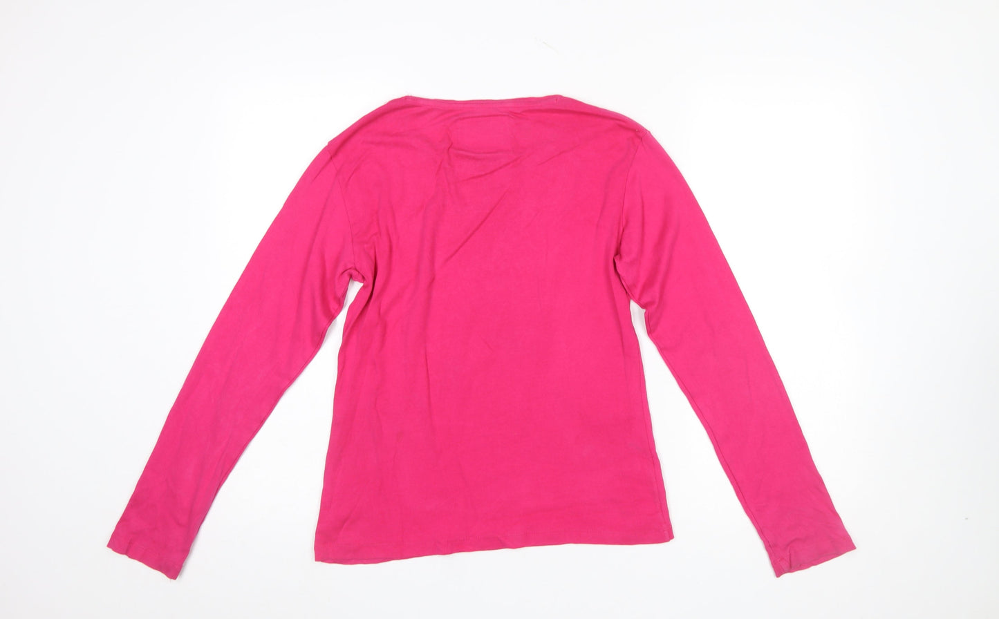 Bare Denim Women Pink Long Sleeve Basic Cotton T-Shirt 2XL