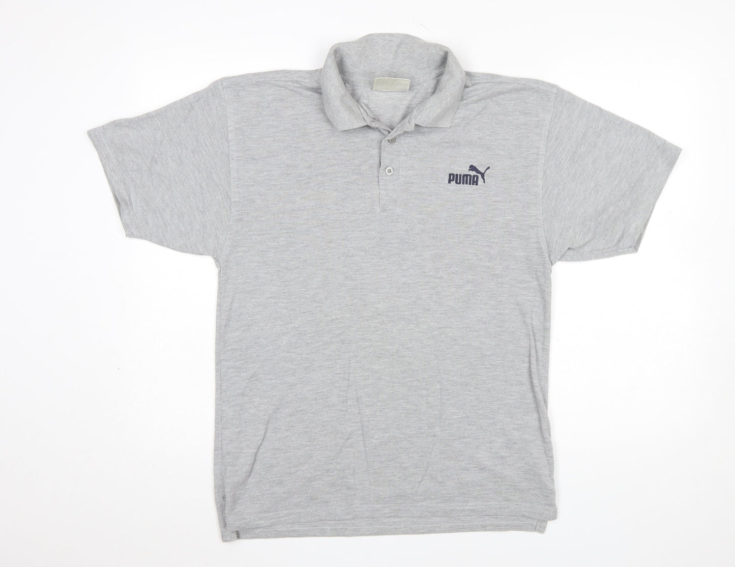 Puma Mens Grey Short Sleeve Regular Fit Polo Shirt Size S