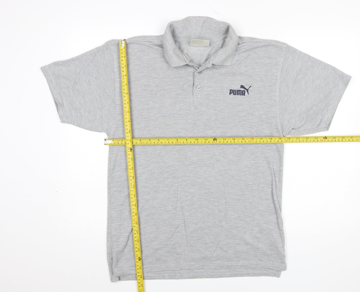 Puma Mens Grey Short Sleeve Regular Fit Polo Shirt Size S
