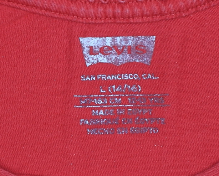 Levi's Boys Red Logo Graphic Cotton T-Shirt Size 14 Years