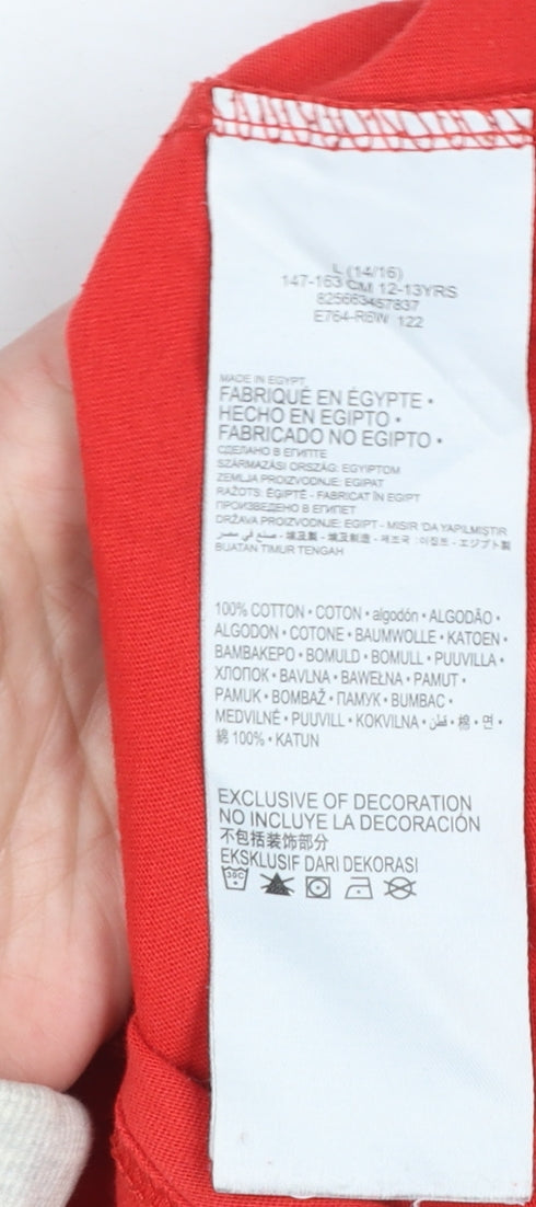 Levi's Boys Red Logo Graphic Cotton T-Shirt Size 14 Years