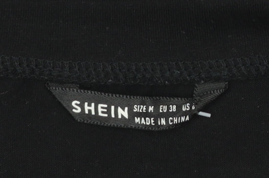 SHEIN Womens Black Racing Graphic T-Shirt Size 10 Short Sleeve