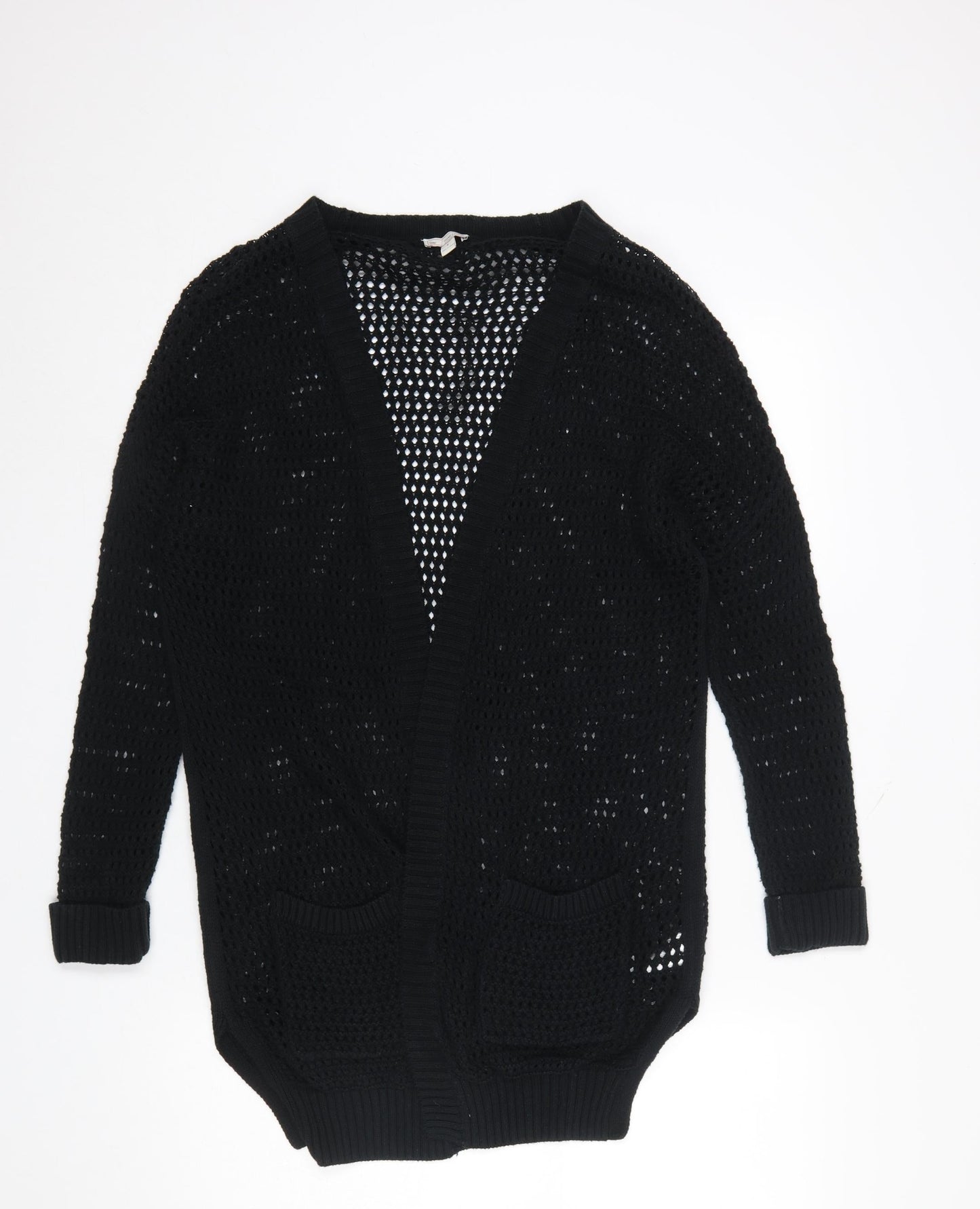 Gap Women's Black Open-Knit Cotton Cardigan Size S