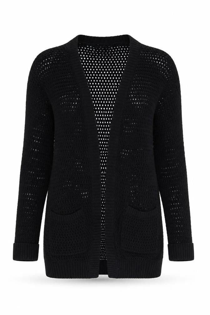 Gap Women's Black Open-Knit Cotton Cardigan Size S