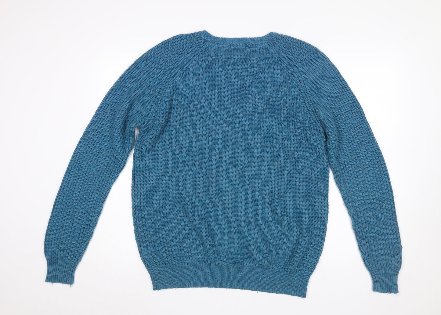 Cotton Traders Men's Blue Chunky Knit Crew Neck Pullover Jumper Size M