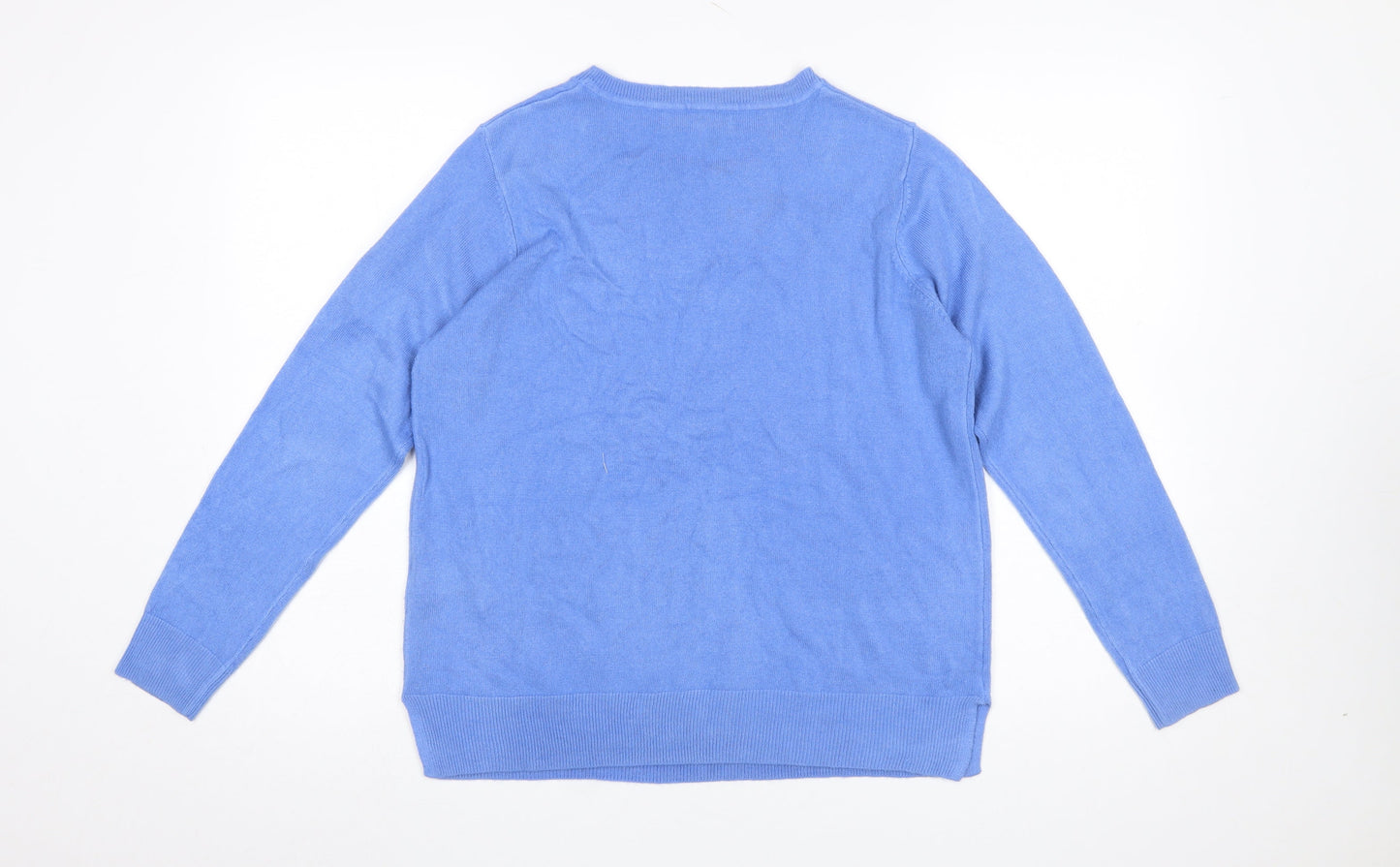 Marks and Spencer Womens Blue Crew Neck Acrylic Jumper Size 12