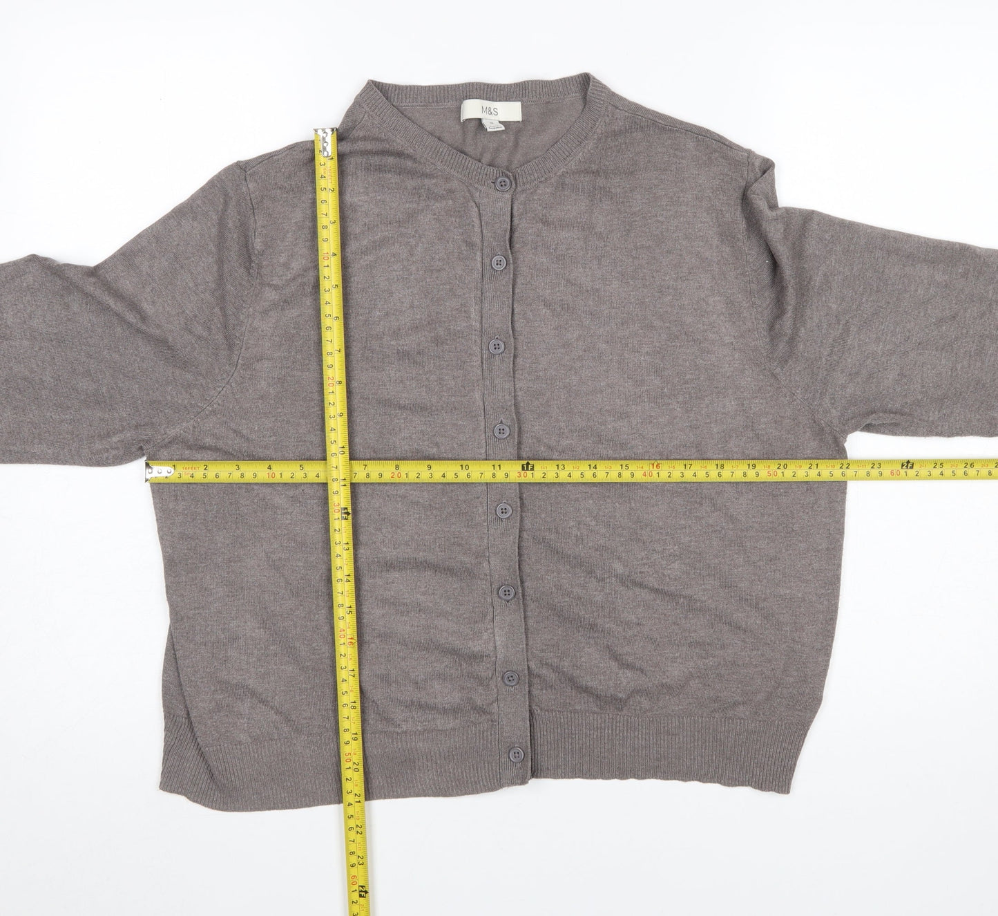 Marks and Spencer Women Brown Size 18 Button-Up Cardigan