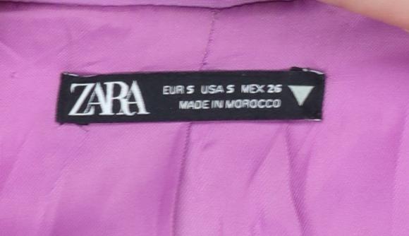 Zara Women Pink Cut-Out Blazer Jacket Size S Long Sleeve Single Breasted