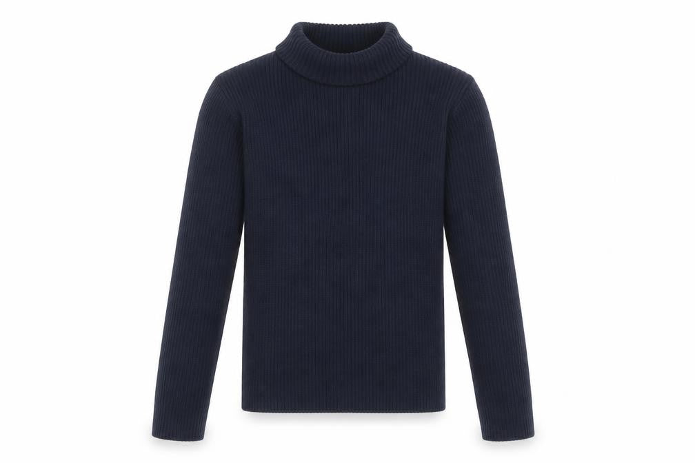 Next Girls Blue Roll Neck Ribbed Knit Jumper 12 Years