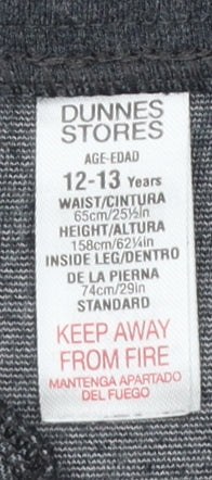 Dunnes Stores Girls Grey Cotton Blend Jegging Trousers 12-13 Years