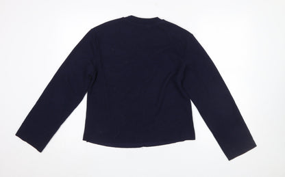 Next Women Blue Cotton Blend Crew Neck Jumper Size S