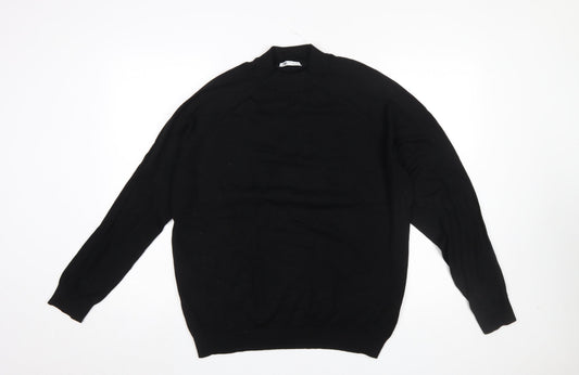 ZARA Womens Black Mock Neck Pullover Knit Jumper Size L