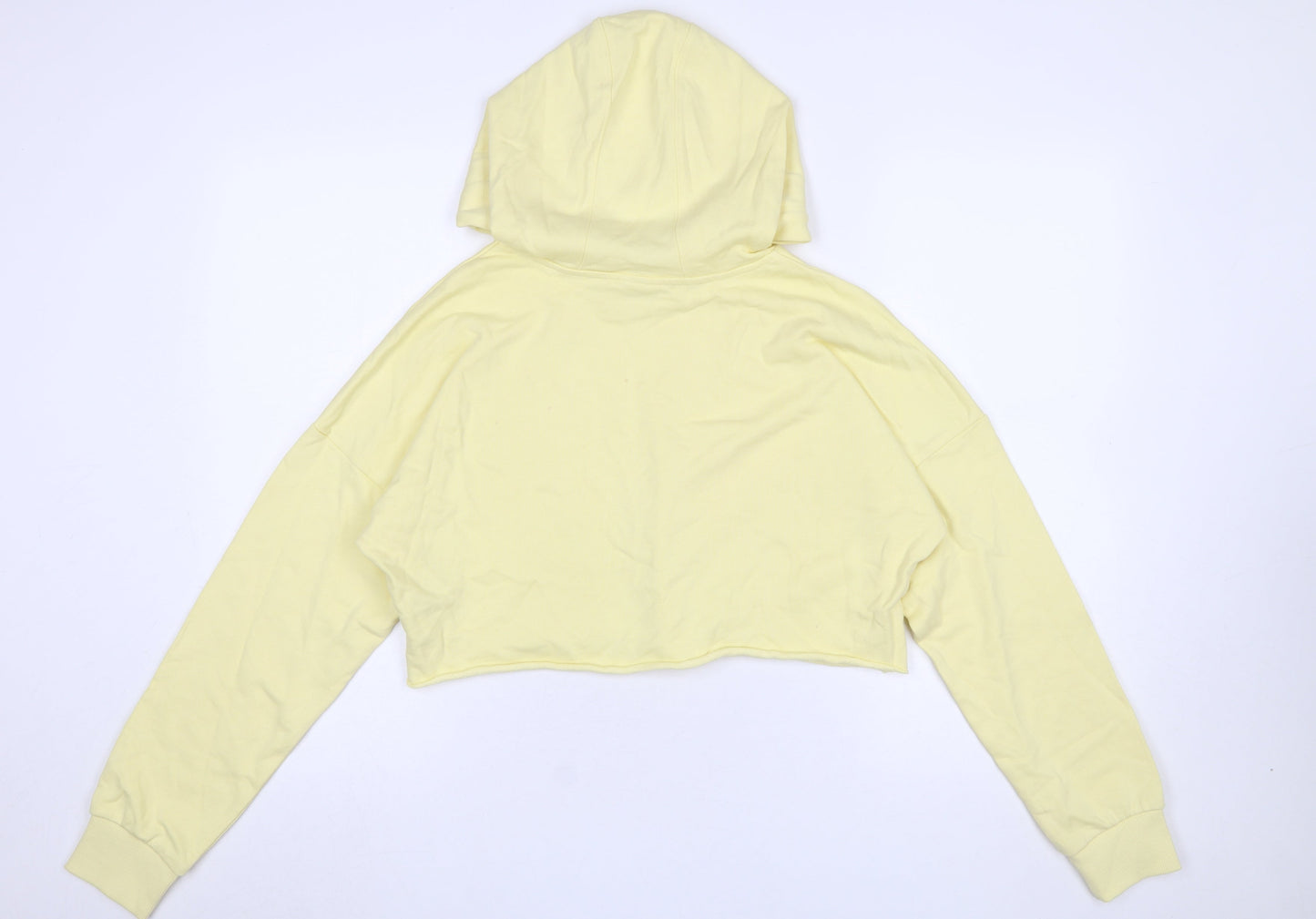 H&M Sport Yellow Cropped Hoodie Women’s Small Cotton Casual