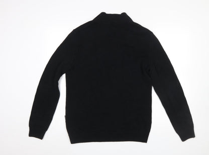 Close-up detail of Only & Sons Men’s Black Cotton Blend V-Neck jumper M