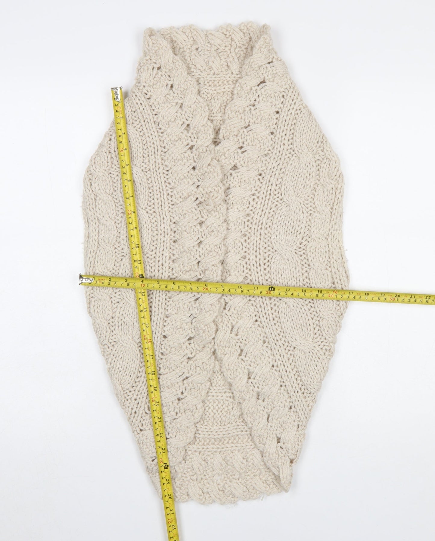 Vanilla Sands Women Beige Chunky Knit Sleeveless Shrug Size 10