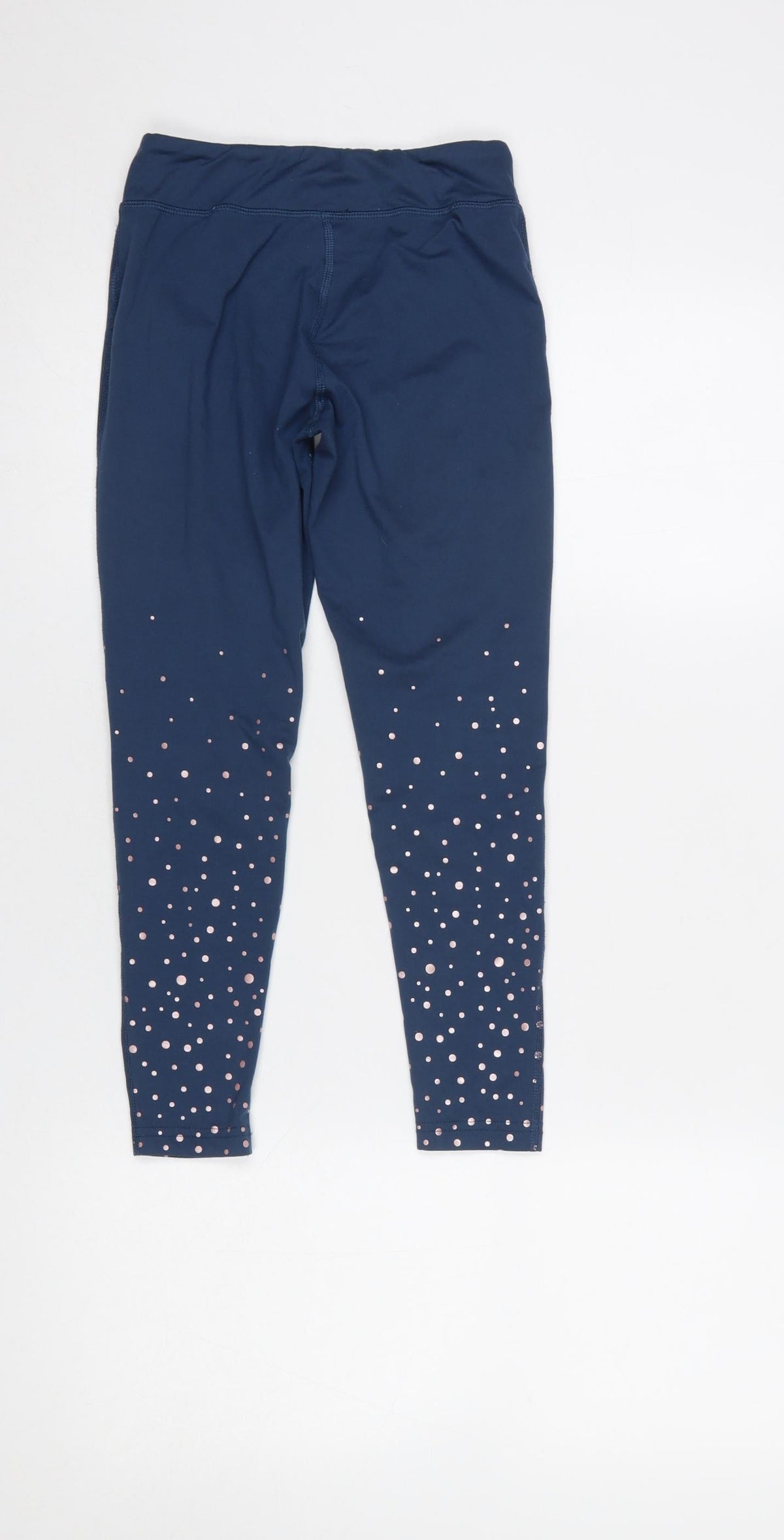 Energetics Girls Blue Sports Leggings 10 Years Ankle Length Polka Dot Stretch