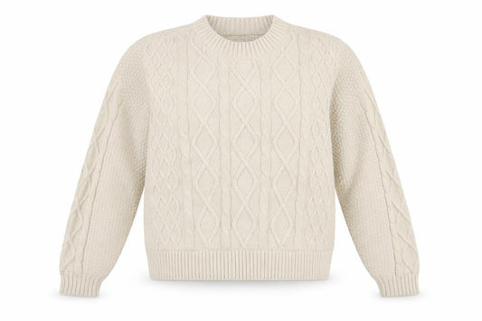 Hollister Womens Beige Cable-Knit Crew Neck Cotton Jumper Size S