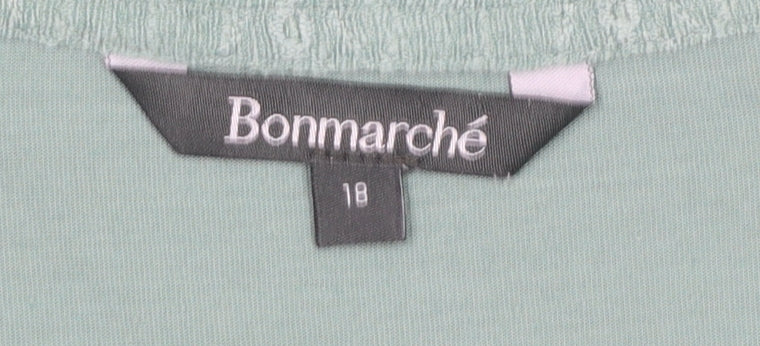 Bonmarché Women’s Green Embroidered Short Sleeve Blouse Size 18