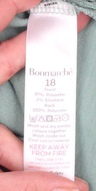 Bonmarché Women’s Green Embroidered Short Sleeve Blouse Size 18