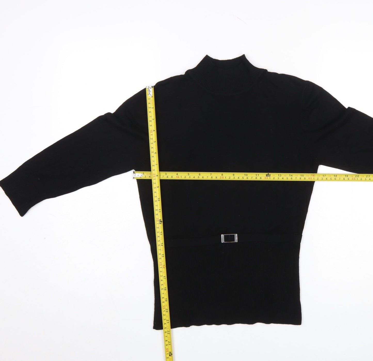 Wallis Petite Black Mock Neck Long Sleeve Pullover Jumper Size 12