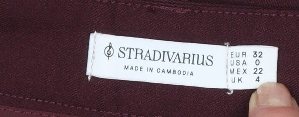 Stradivarius Women’s Red Straight Leg Dress Trousers Size 4