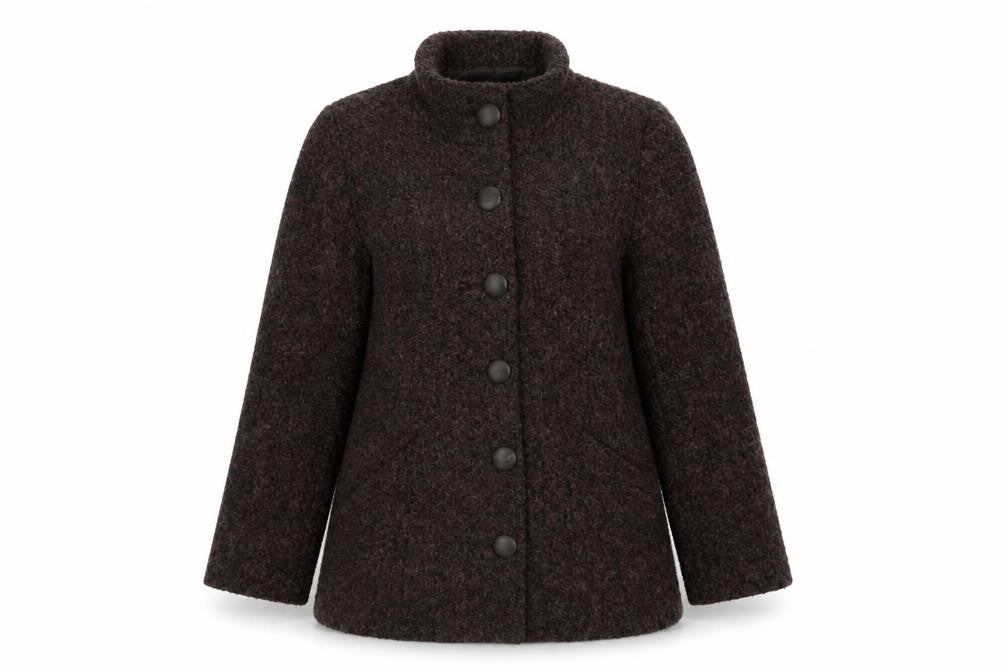 Papaya Women Brown Wool Blend Button Overcoat Size 14