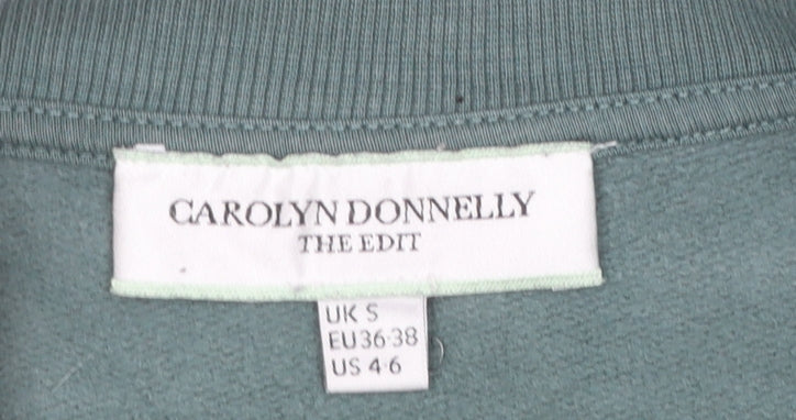 Carolyn Donnelly The Edit Women's Green Pullover Sweatshirt UK S 'Optimist' Print