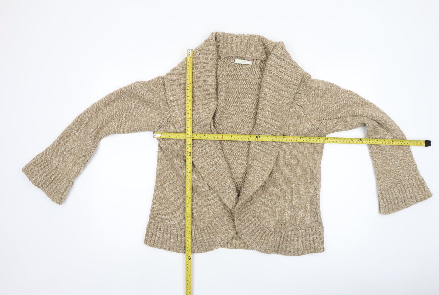 Marks & Spencer Women’s Beige Wool Blend Chunky Knit Cardigan UK 18