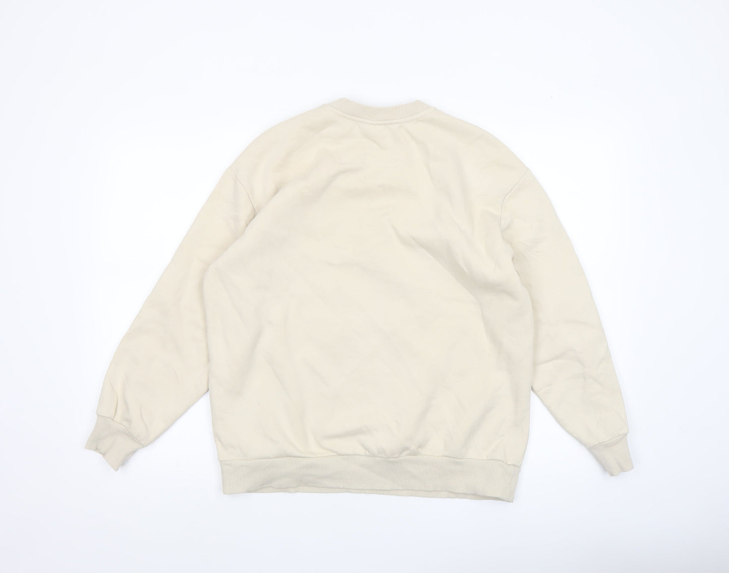 Disney Women Beige Stitch Sweatshirt Medium Pullover Graphic Print