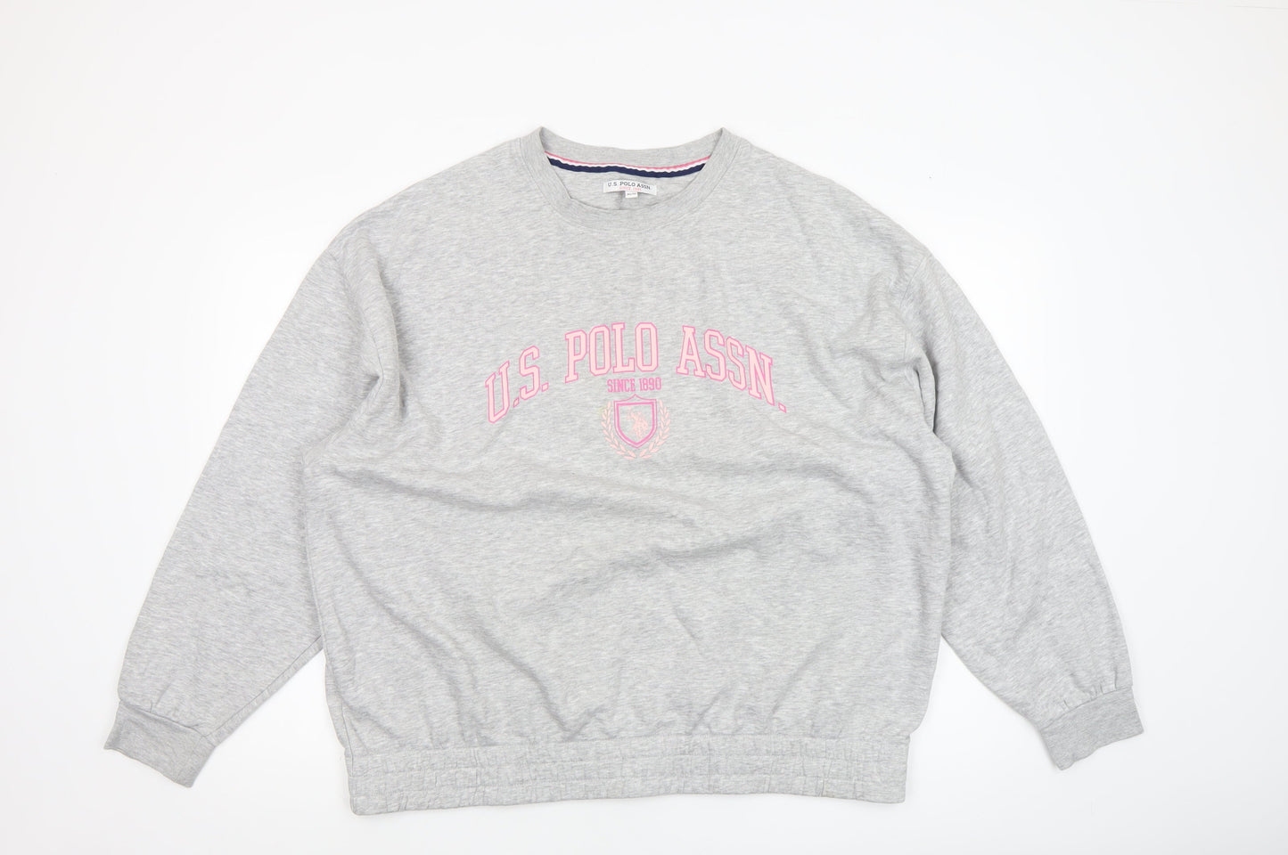 U.S. Polo Assn. Women's Grey Marl XL Pullover Sweatshirt