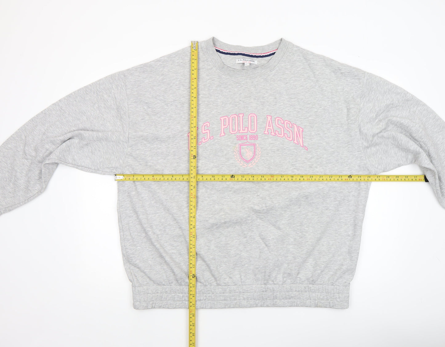 U.S. Polo Assn. Women's Grey Marl XL Pullover Sweatshirt