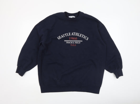 ASOS Women Navy Blue Seattle Athletics 1966 Pullover Sweatshirt Size S