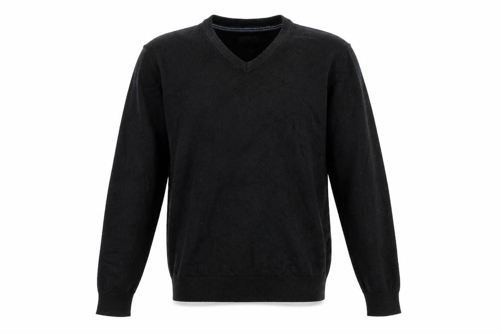 Sandstone & Co. Men Black V-Neck Acrylic Jumper Size L