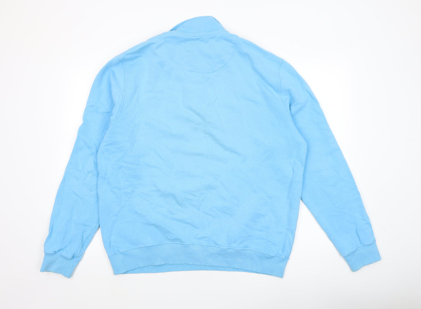 Joseph Turner Men’s Blue Henley Mock Neck Cotton Sweatshirt L