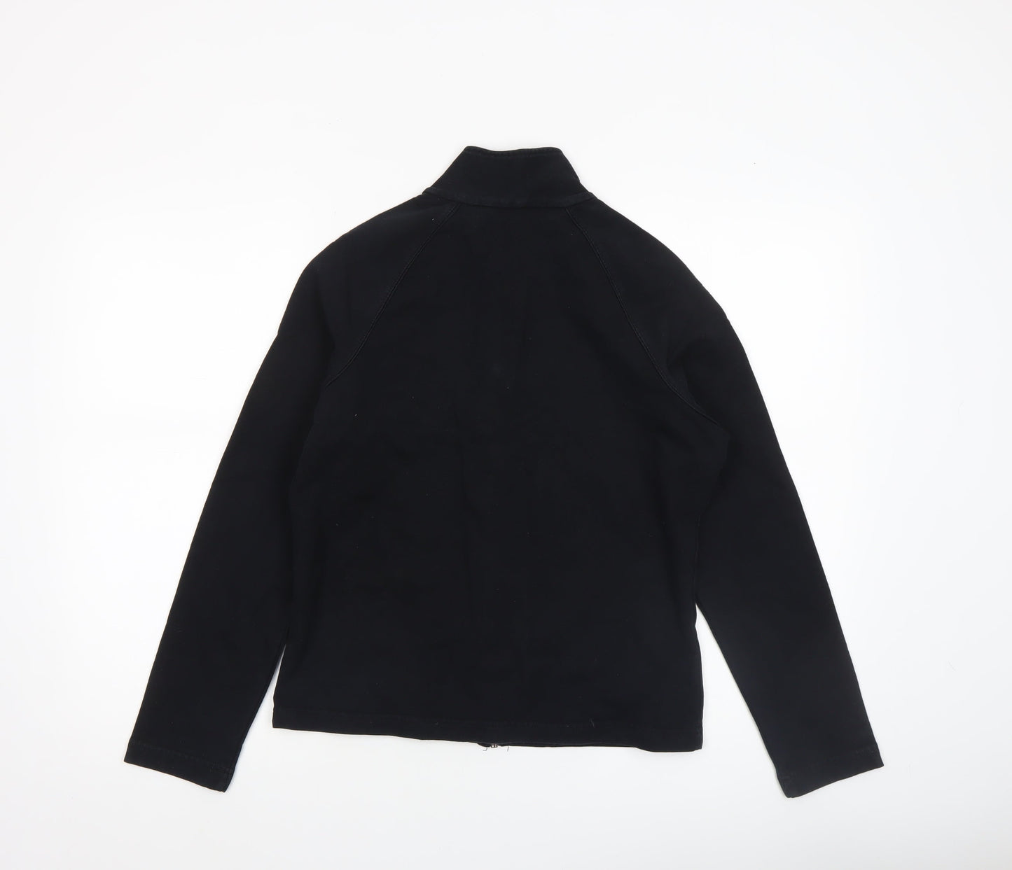 Marks and Spencer Women Black Cotton Blend Full Zip Jacket UK 12